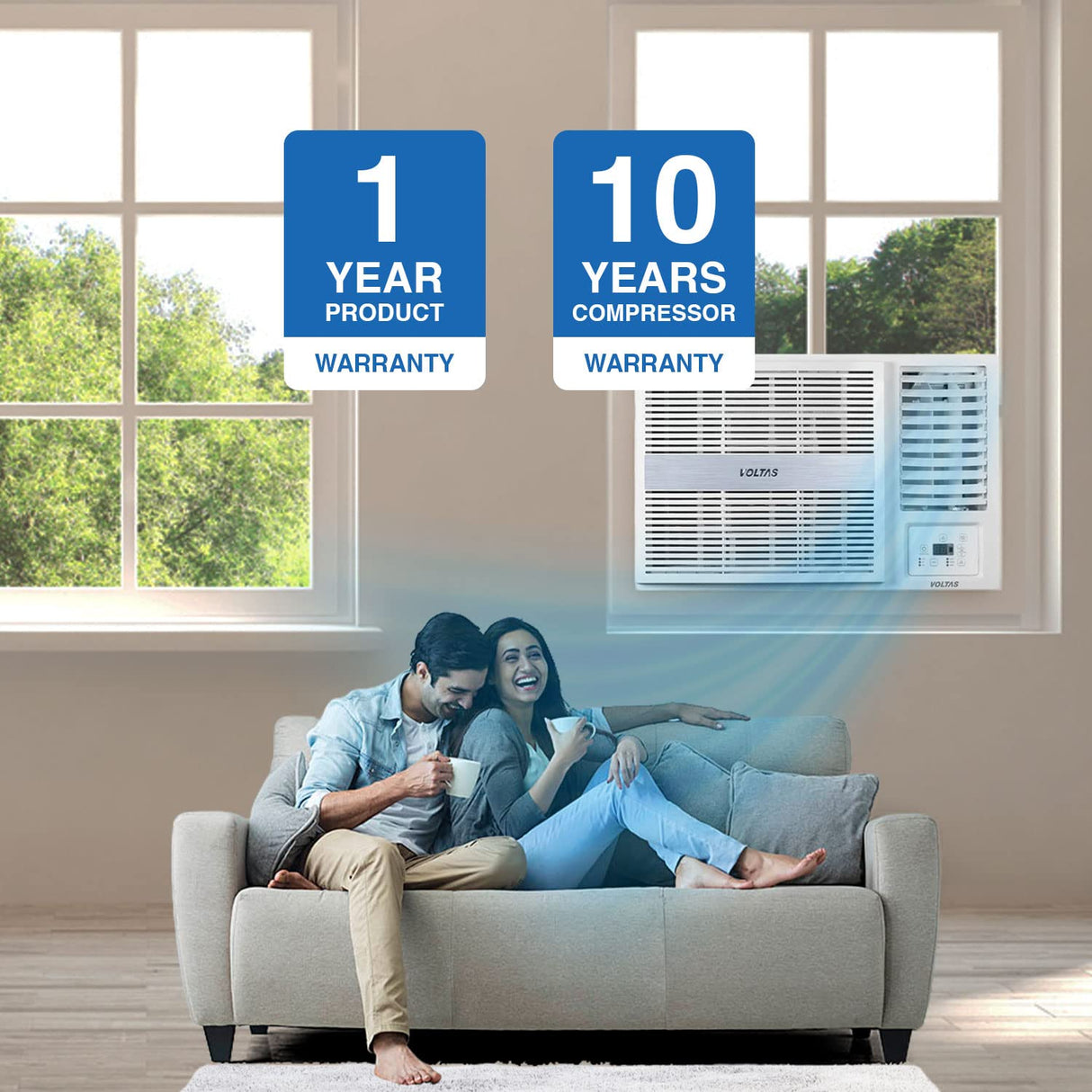 Voltas 1 Ton 3 star Fixed Speed Window AC, 123 Vectra Platina