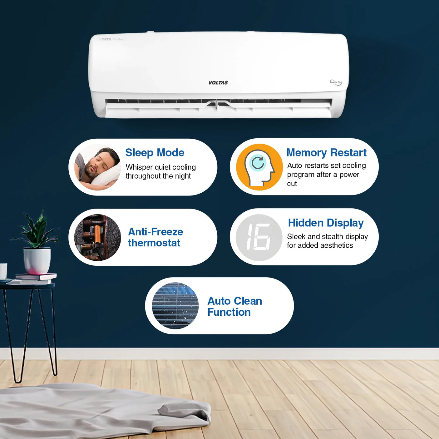 Voltas S.AC Inverter Split AC 2 Ton 243V Vectra Elegant