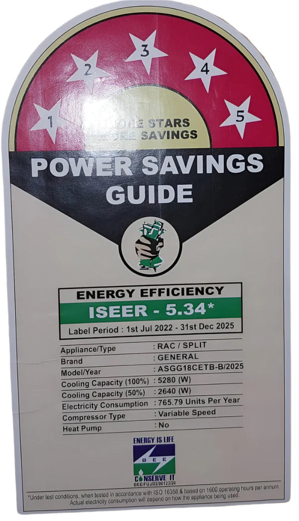 O GENERAL 1.5 Ton 5 Star Inverter Split AC (2025 Model) | Powerful Cooling | Copper Condenser | PM 2.5 Filter | ASGG18CETB-B Free Installation