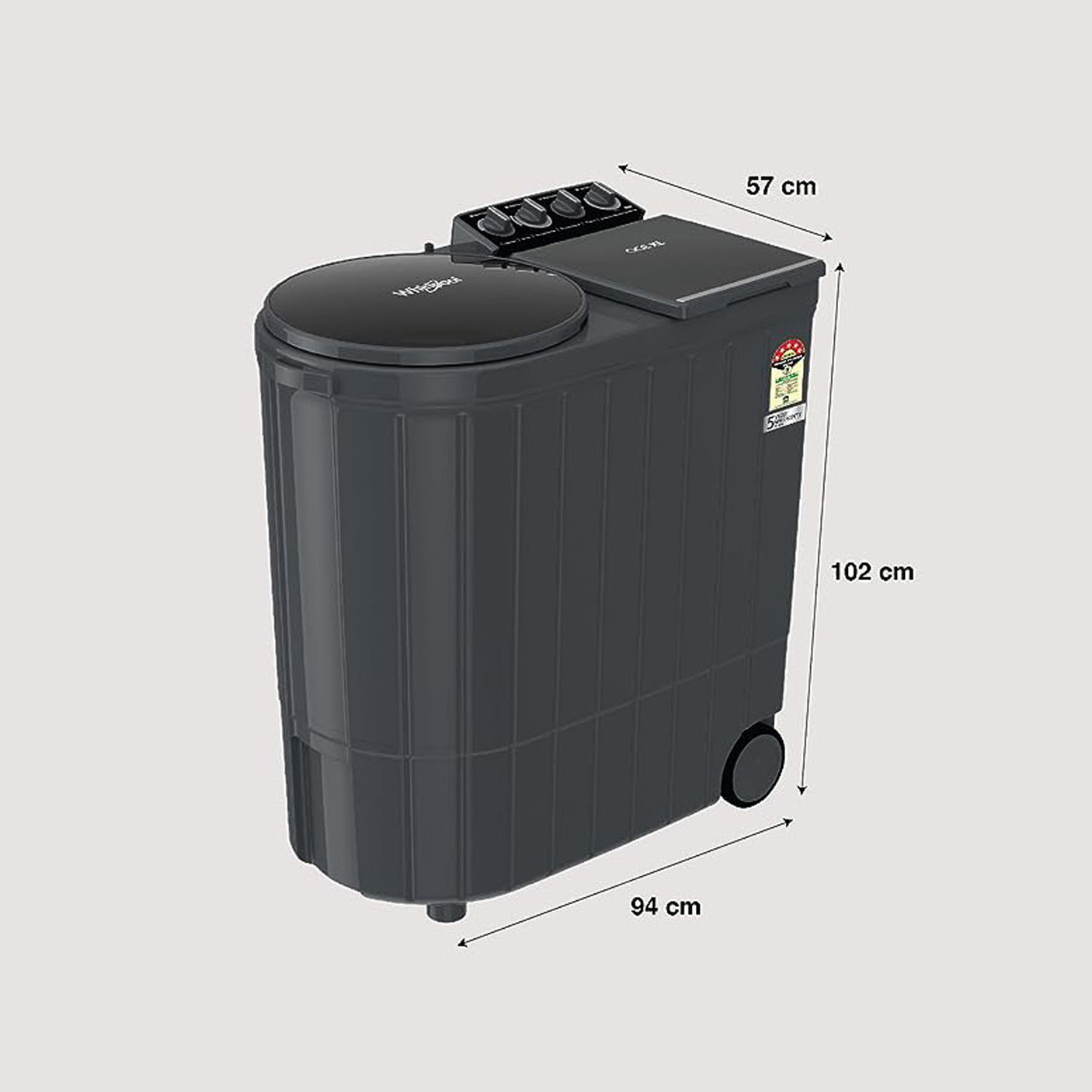 Whirlpool 11kg Semi-Automatic Top Load Washer (Ace XL 11, Graphite Grey) (W.POOL WM 30220)