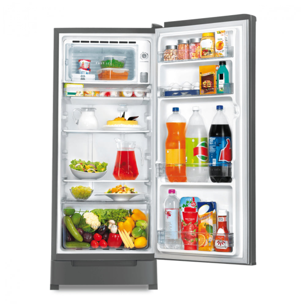 Whirlpool 184L 2 Star Single Door Refrigerator with base drawer (205 IMPC ROY 2S TITAN STEEL-Z - 73192)