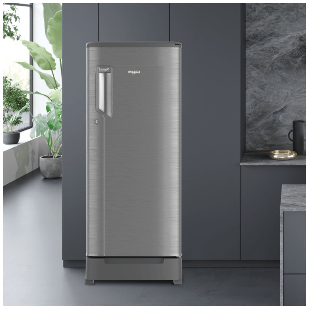 Whirlpool 184L 2 Star Single Door Refrigerator with base drawer (205 IMPC ROY 2S TITAN STEEL-Z - 73192)
