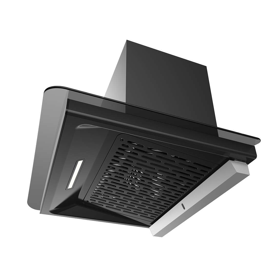 Midea Kitchen Chimney with 1350 m3/hr air suction, Curved Glass, 60 CM, Intelli Auto Clean MH60V11ET28BI