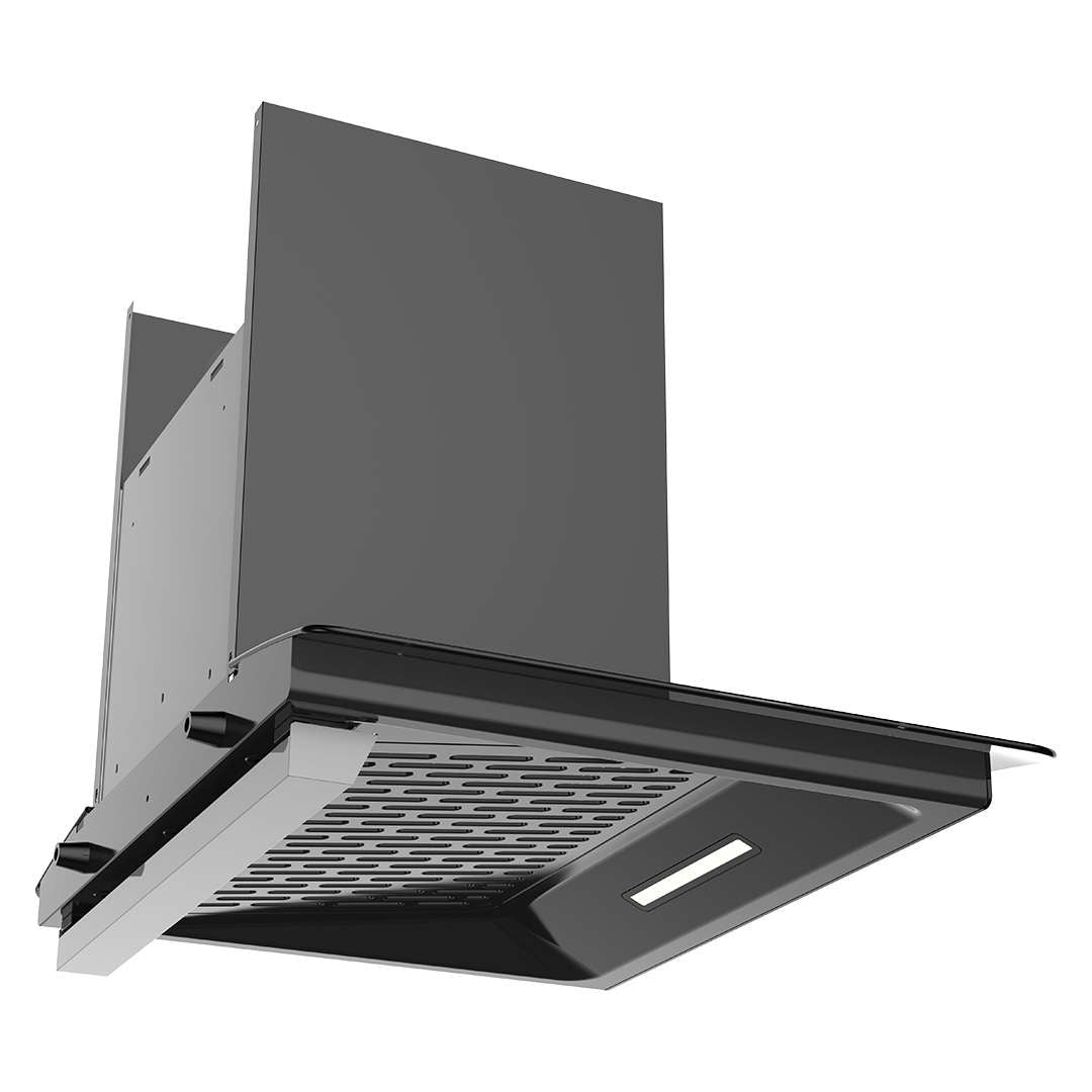 Midea Kitchen Chimney with 1350 m3/hr air suction, Curved Glass, 60 CM, Intelli Auto Clean MH60V11ET28BI