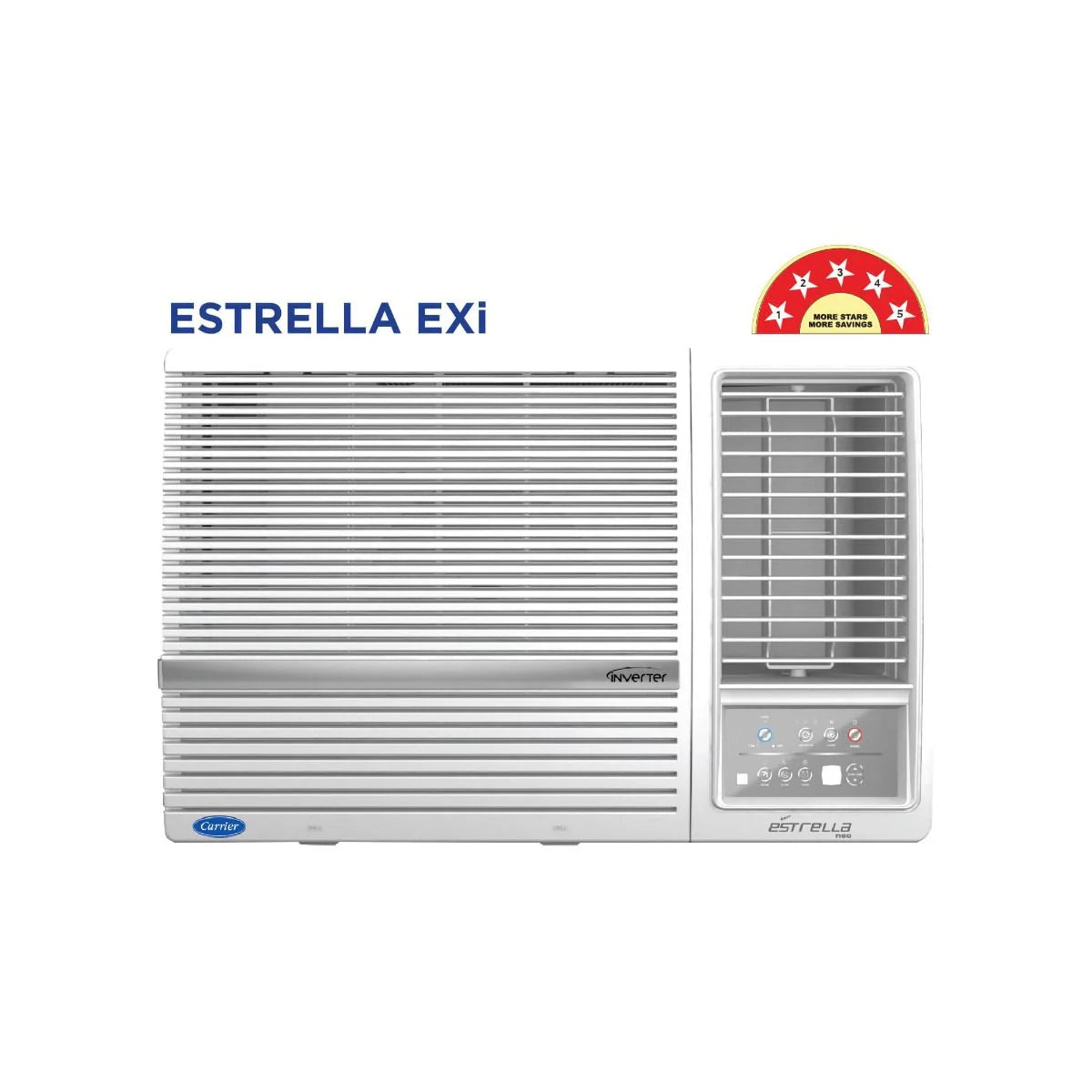 Carrier Estrella Exi 1.5 Ton 5 Star Inverter Window AC (2024 Model, Copper Condenser, Dust Filter,
