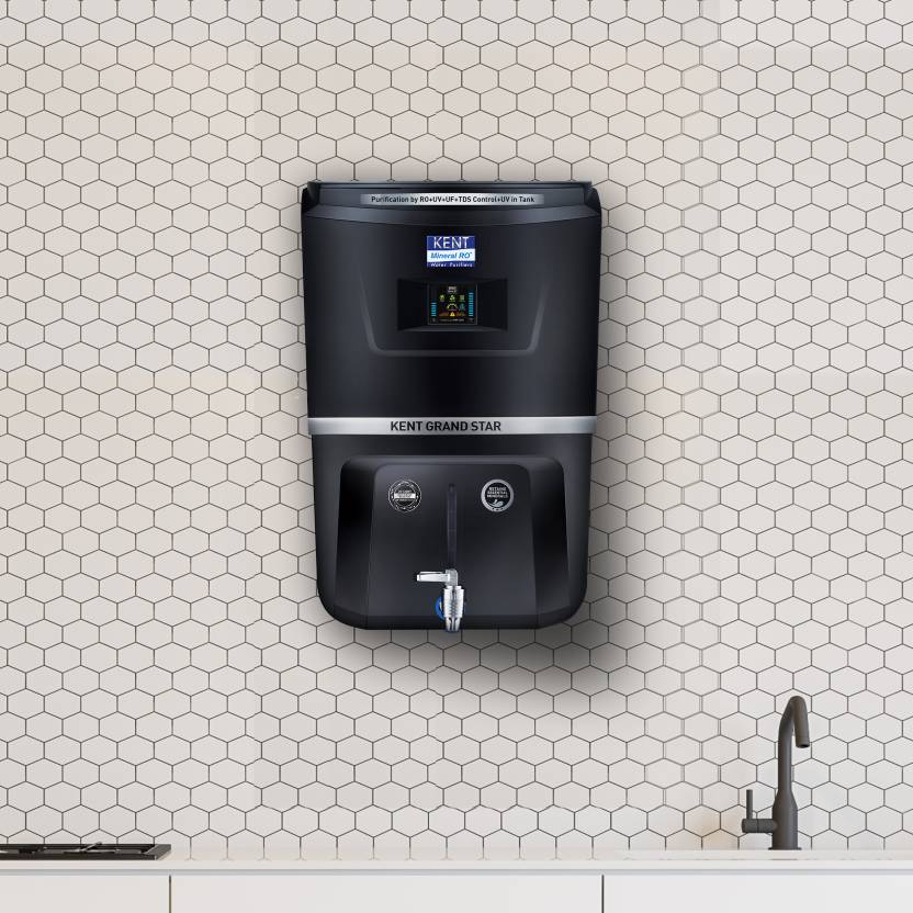KENT Grand Star-B RO+UV+UF+TDS Control+UV In-tank, and Zero Water Wastage Technology black