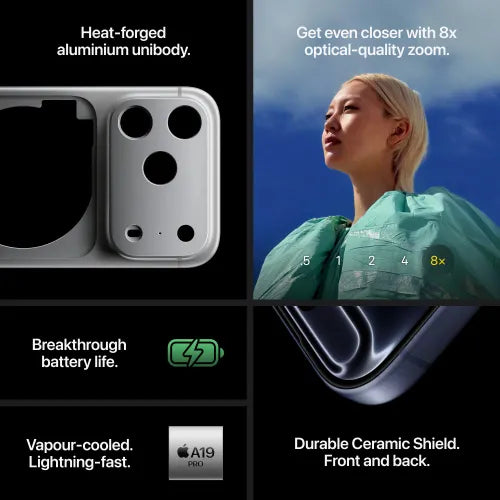 Apple iPhone 17 Pro (256GB Storage, Silver) – Titanium Design, Pro Camera System & A19 Performance