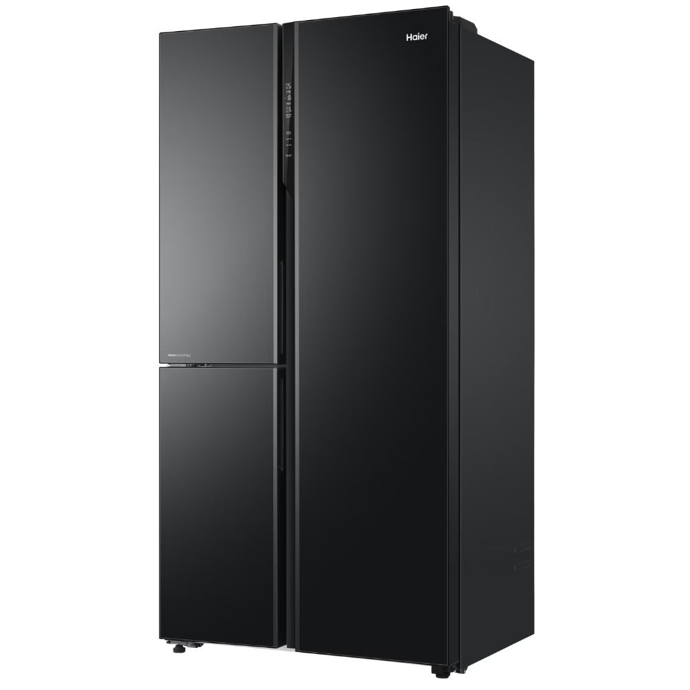 Haier 598 Litres 3 Star Frost Side-by-Side Smart Wifi Enabled Refrigerator with Digital Control Panel (HRT-683KGU1, Black Glass)