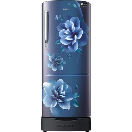 Samsung 183 L, 5 Star, Digital Inverter, Direct-Cool Single Door Refrigerator (RR20D2825CU/NL, Camellia Blue, Base Stand Drawer)