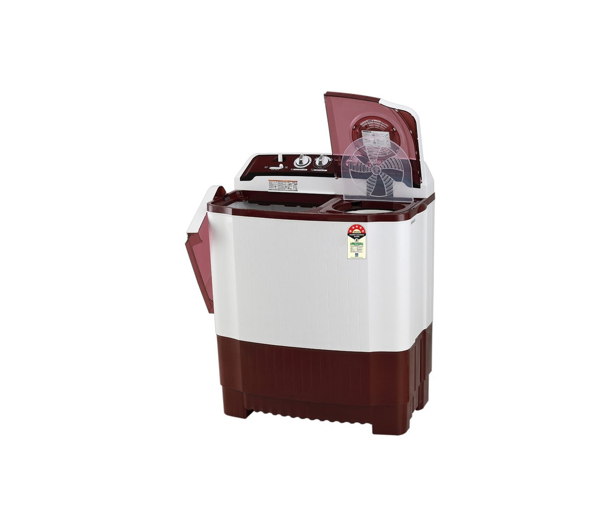 LG 8Kg Semi Automatic Top Load Washing Machine, Roller Jet Pulsator + Soak, Burgundy (P8035SRAZA)