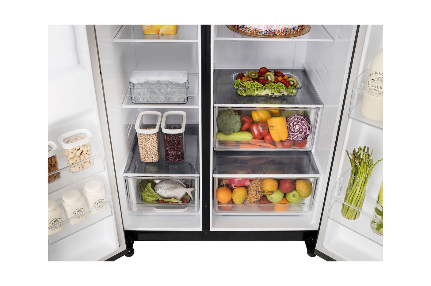 LG 650L Side-by-Side Refrigerator, Convertible, Multi-Air Flow Western Black, 3 Star GL-B257JWB3