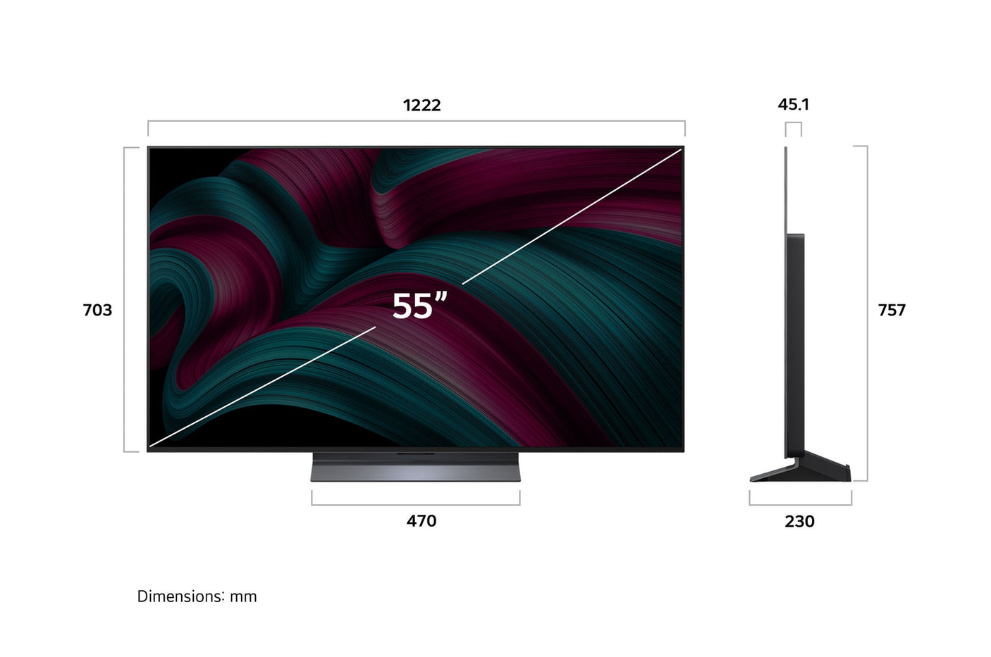 LG OLED evo 139cm (55) TV , α9 AI Processor 4K Gen8, Dolby Vision, Dolby Atmos, FILMMAKER MODE™,OLED55C56LA 2025