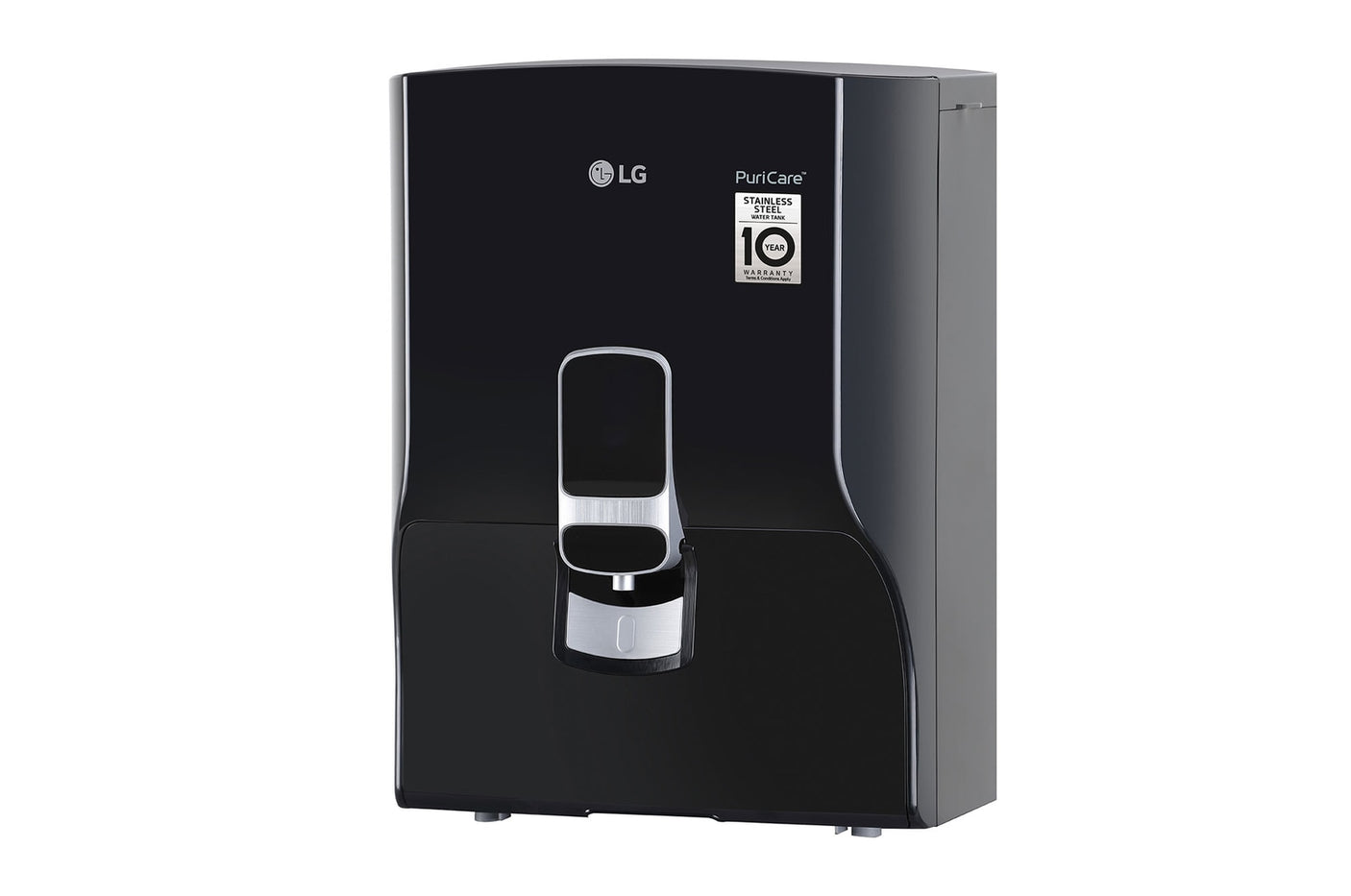 LG 8L RO Water Purifier, Stainless Steel Tank, Digital Sterilizing Care, Solid Black WW132NF