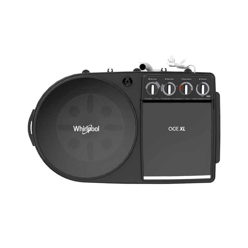 Whirlpool 10.5kg Ace XL Semi-Automatic Washer (ACE XL 10.5 HEATER GRAPHITE GREY (10YR) - 30237)