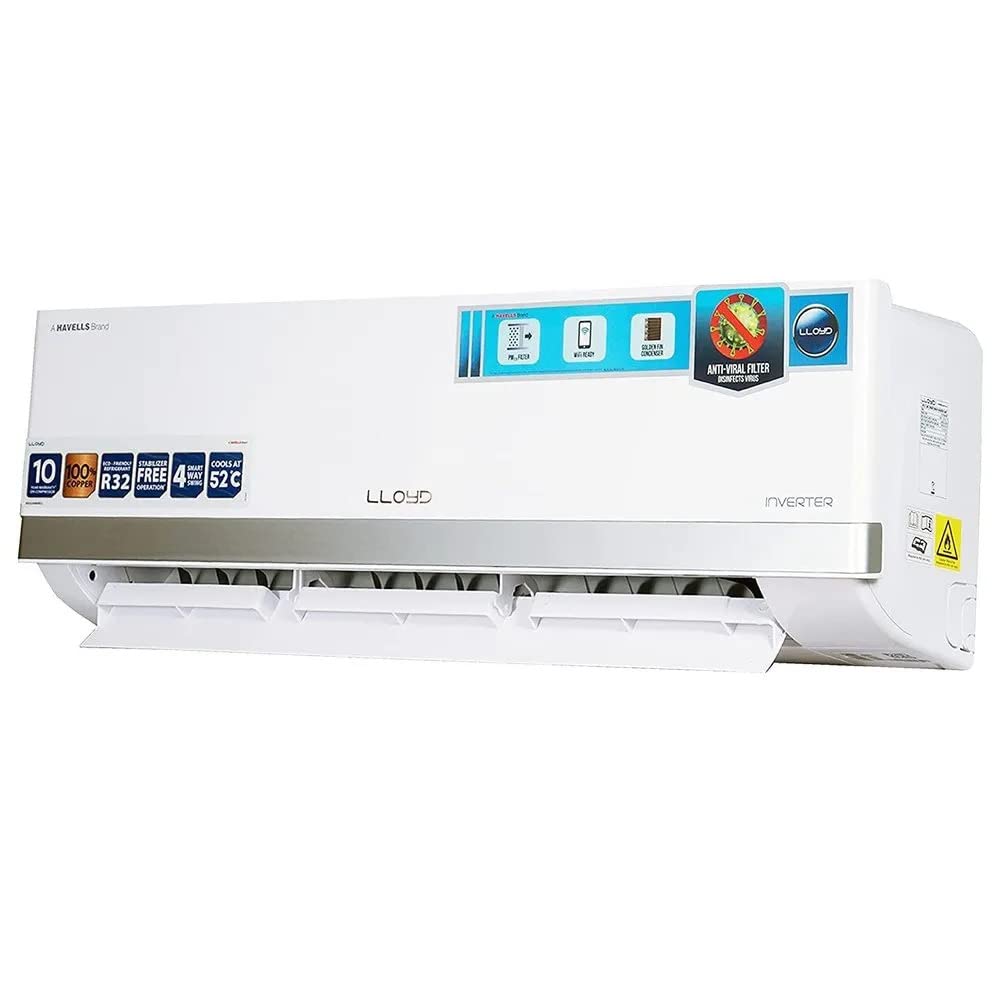 Lloyd 1.5 Ton 3 Star Inverter Split AC (5 in 1 Convertible, Copper, Anti-Viral + PM 2.5 Filter, White, GLS18I3KWSBV)