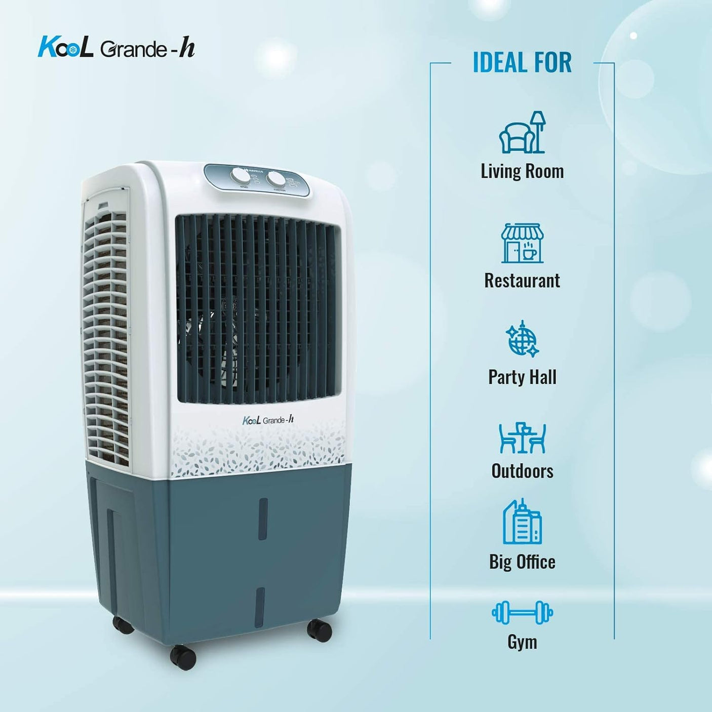 Havells Kool Grande H 85L Desert Air Cooler for home Heavy Duty (Grey) (KOOL GRANDE-85H)