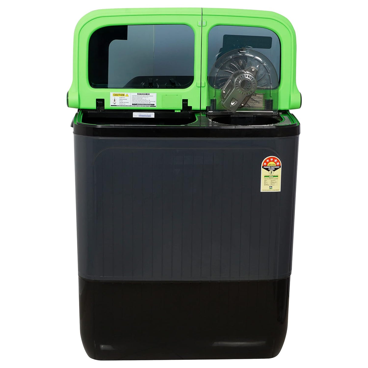 Lloyd 7.5 Kg 5 Star Semi-Automatic Top Load Washing Machine (GLWMS75ANGEL, Black & Yellow, Active Soak)