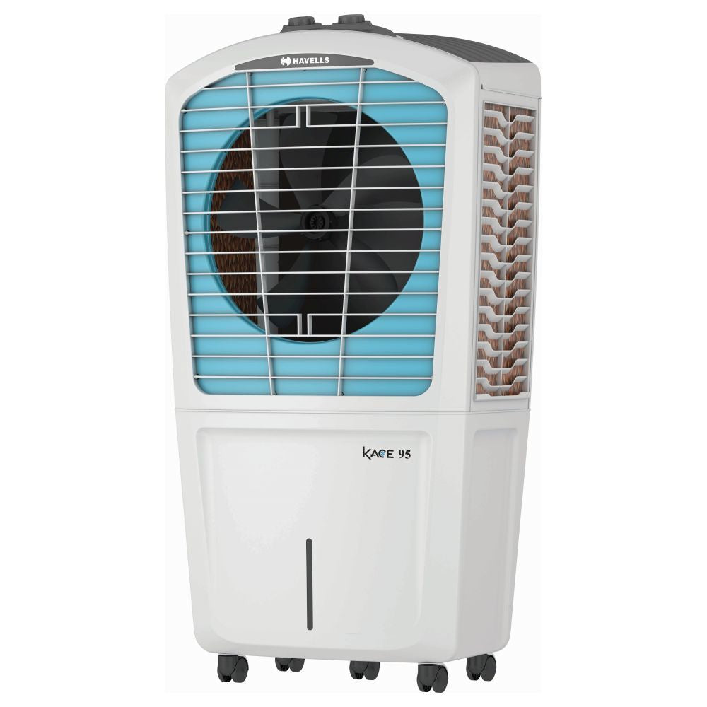 Havells Kace 95 Desert Air Cooler with 95 Litres Capacity, White and Blue