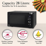 LG 28 L Wi-Fi Enabled Charcoal Convection Healthy Microwave Oven (MJEN286UFW, Black, Diet Fry) - 2023 Model