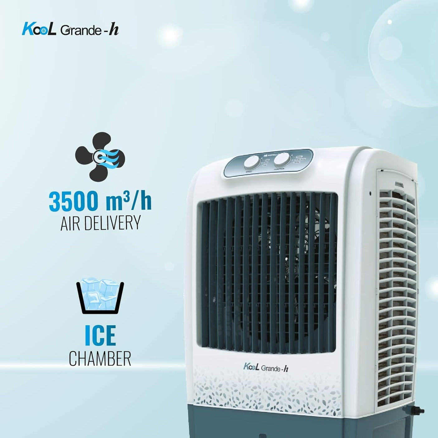 Havells Kool Grande H 85L Desert Air Cooler for home Heavy Duty (Grey) (KOOL GRANDE-85H)