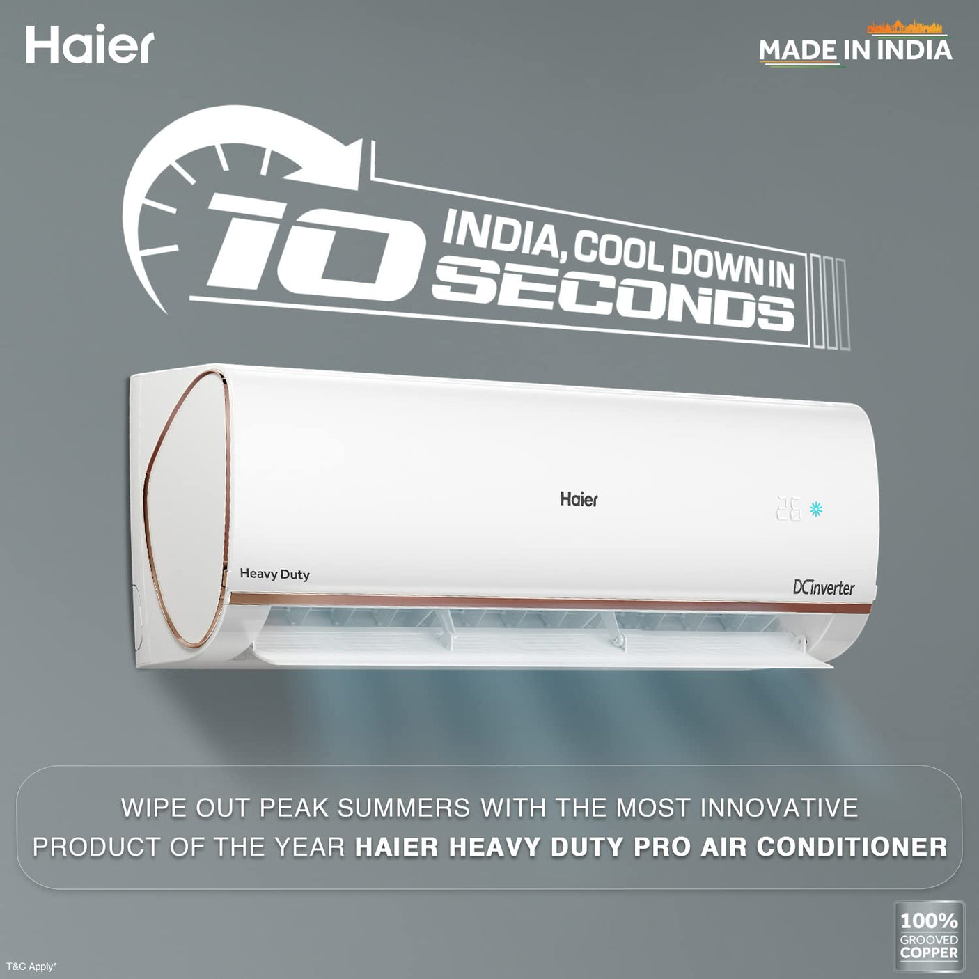 HAIER AIR CONDITIONER INVERTER 1.6 TON HS19K-PYG5BN-INV (5*)(KINOUCHI HEAVY DUTY)