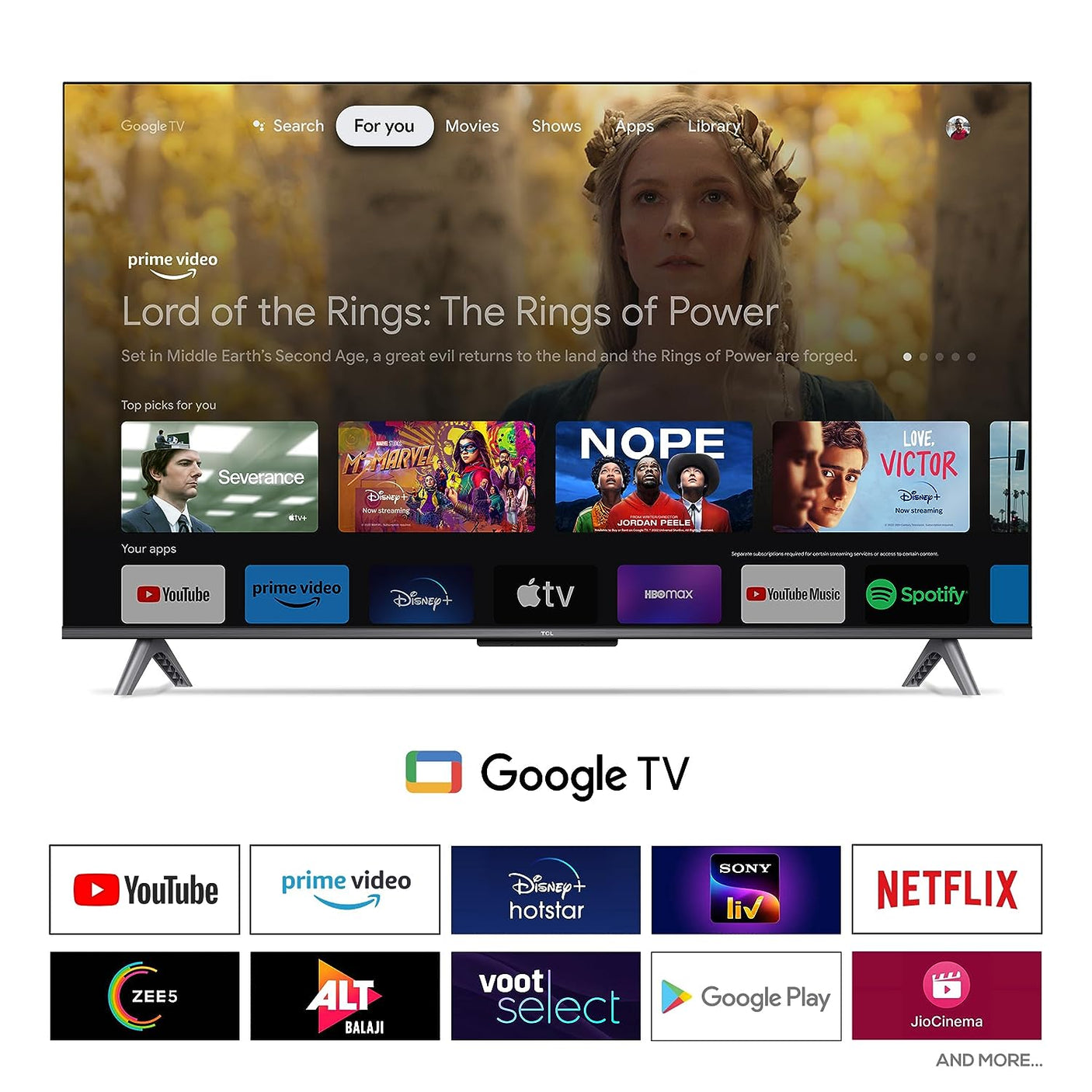 TCL 108 cm (43 inches) 4K Ultra HD Smart QLED Google TV 43C645 (Black)