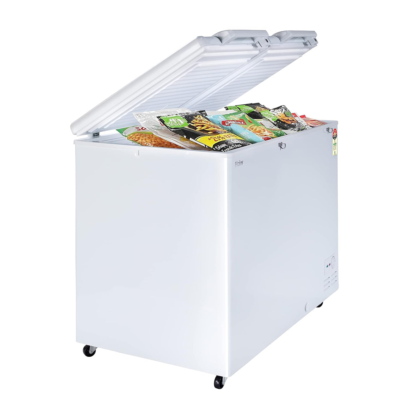 Haier 310 Ltr-5 STAR Rating, Double Door Convertible Deep Freezer with 5 Side Cooling (White, HFC-320DM5)