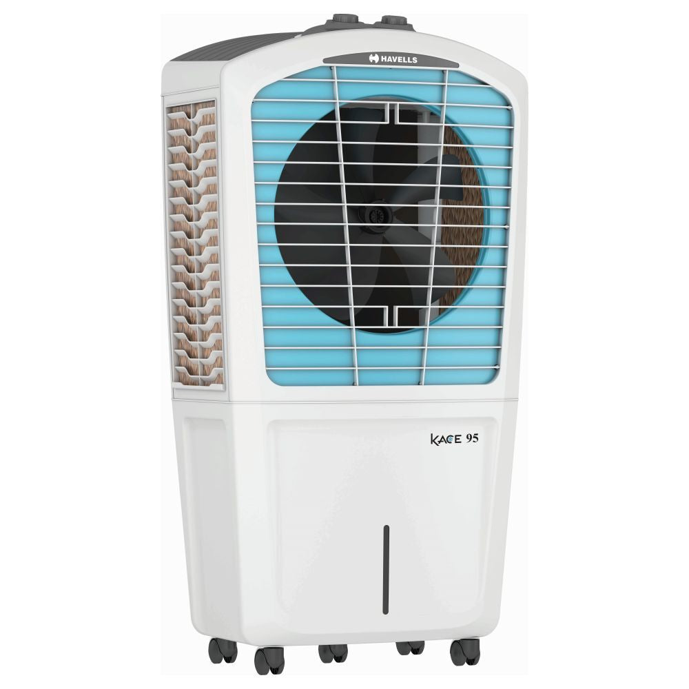 Havells Kace 95 Desert Air Cooler with 95 Litres Capacity, White and Blue