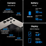 Samsung Galaxy S24 Ultra 5G (Titanium Black, 12GB, 256GB Storage) (SAM GLXY S24 ULTRA SM-S928B (T.BLK) 12/256G)