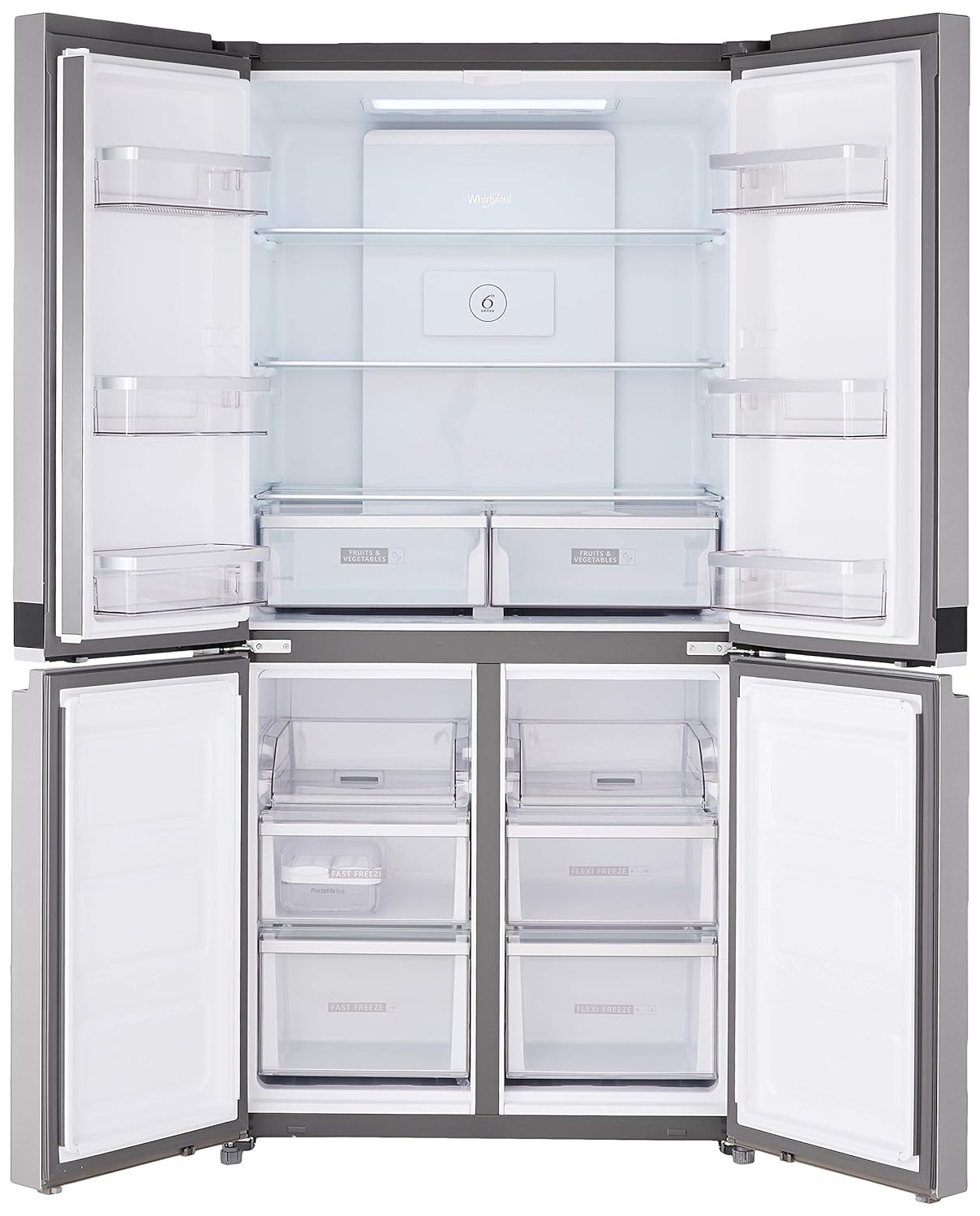 Whirlpool 677 L Inverter Frost-Free Multi-Door Refrigerator (WS QUATRO 677 SATURN STEEL, Saturn Steel W.POOL REF 20946)