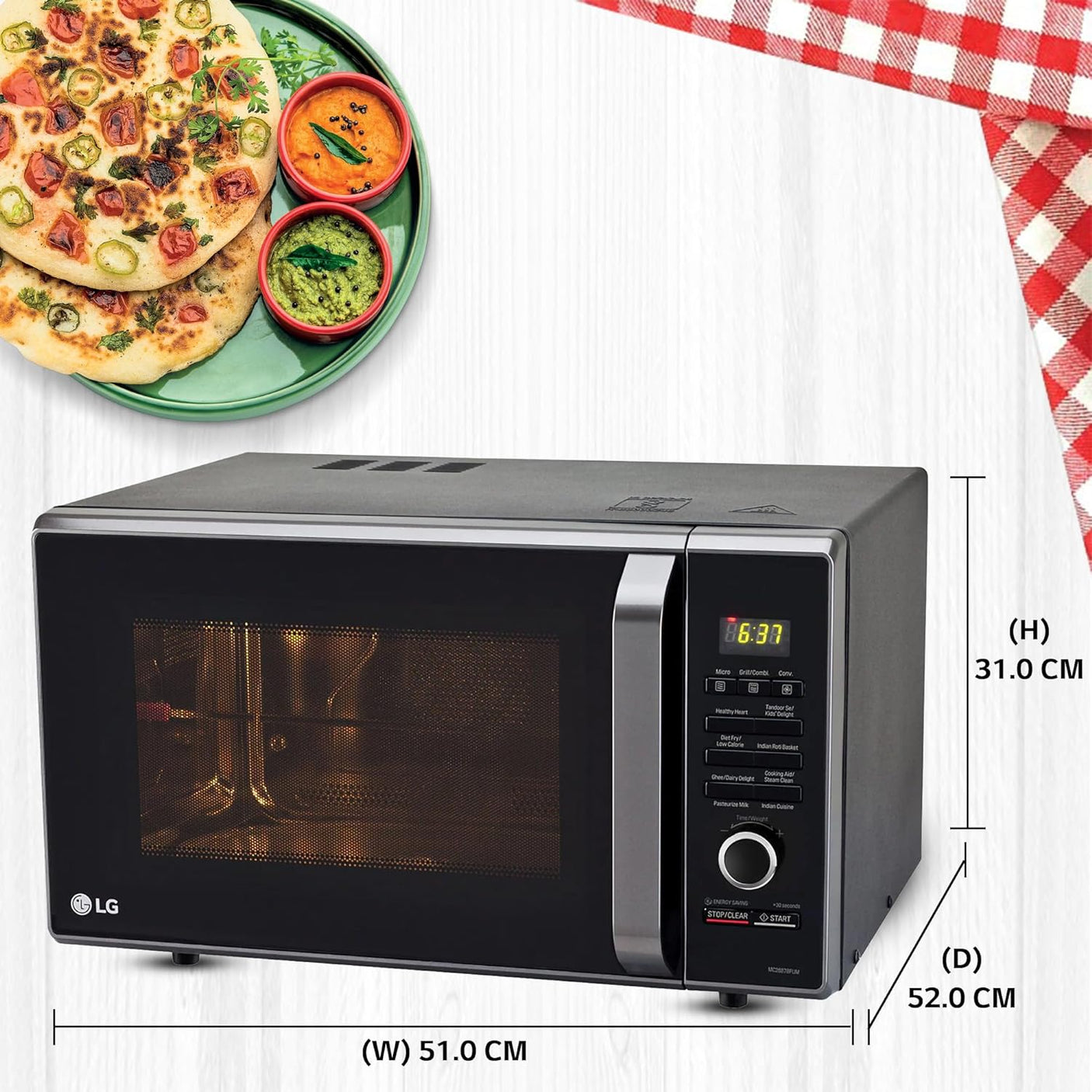 LG 28 L Convection Microwave Oven (MC2887BFUM) Black