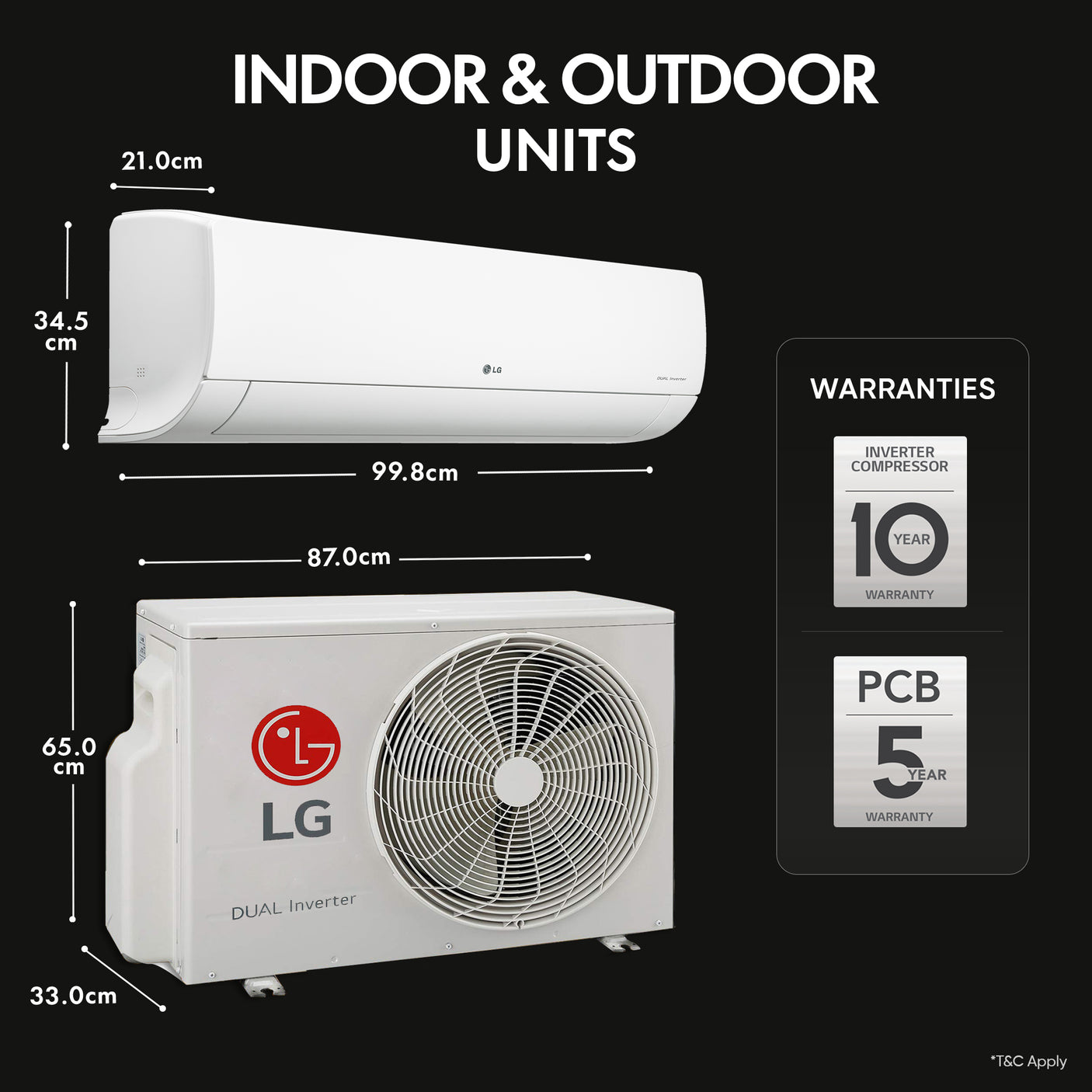 LG 2 Ton 3 Star 6-in-1 Convertible Inverter Split AC, RS-Q24ENXE