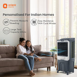 Orient Electric Ultimo 65L Desert Air Cooler with Densenest Honeycomb pads, Ice chamber & High Air Delivery | Desert Cooler for home (Grey)