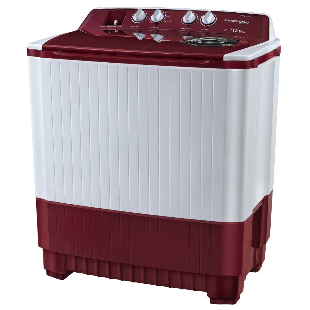 Voltas Beko 12 kg Semi Automatic Washing Machine (Burgundy) WTT120ABRT