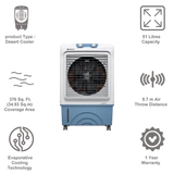 HAVELLS Koolaire-X 51 Litres Desert Air Cooler (Evaporative Cooling Technology, GHRACBKB220, Light Blue/White)