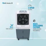 Havells Kool Grande H 85L Desert Air Cooler for home | Powerful Air Delivery | Overload Protection | Everlast Pump | High Density Honeycomb Pads | Ice Chamber | Heavy Duty (Grey)