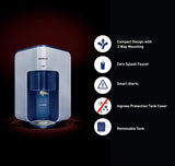 Havells Max Alkaline Water Purifier, First corner mounting design (Patented), Cu+Zn+Alkaline+natural minerals, 7 stage Purification, RO+UV Purification tech., 7 L Transparent tank (White & Blue)