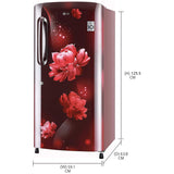 LG 205 L 4 Star Inverter Direct-Cool Single Door Refrigerator  Scarlet Charm, Moist 'N' Fresh, Gross Volume GL-B221ASCY