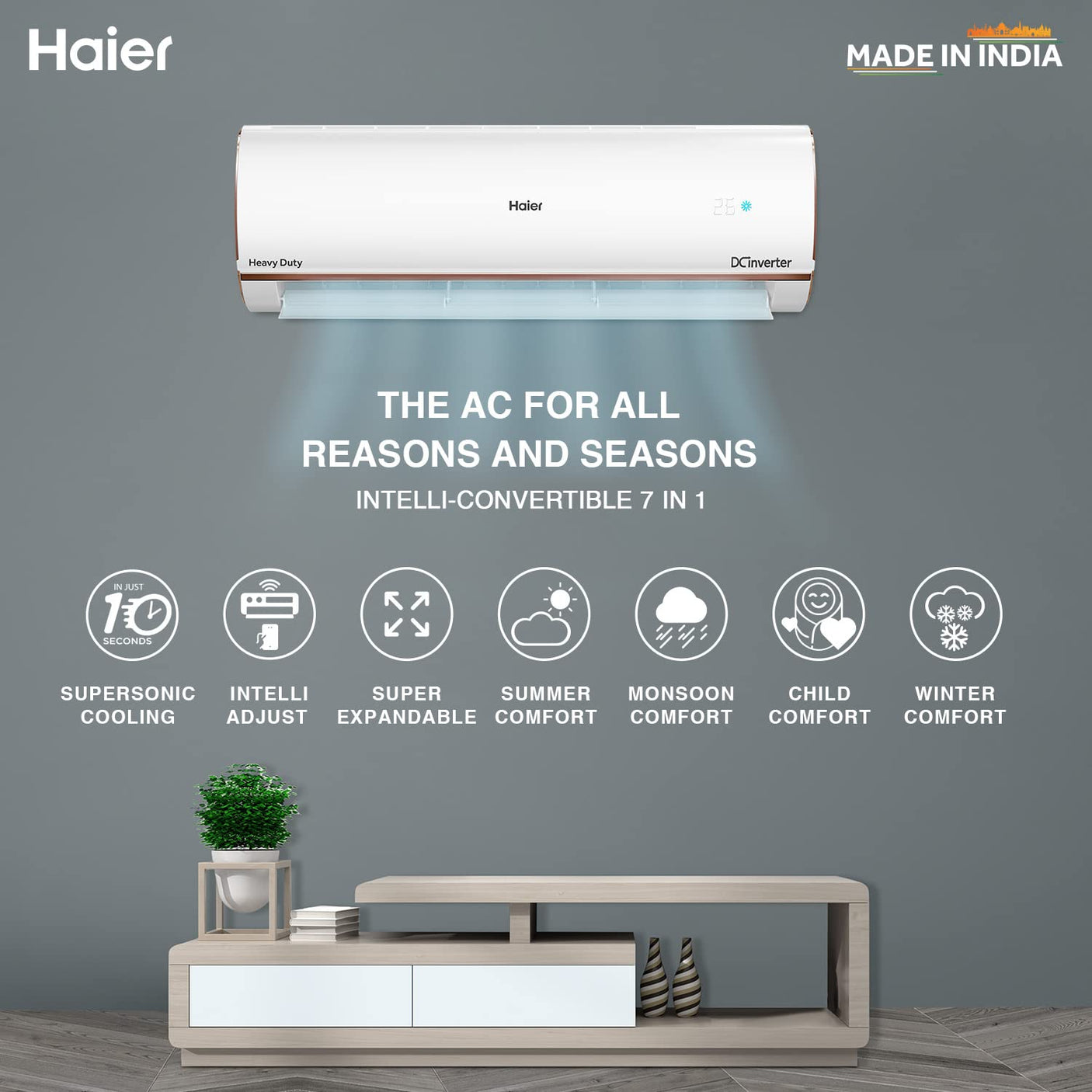 HAIER AIR CONDITIONER INVERTER 1.6 TON HS19K-PYG5BN-INV (5*)(KINOUCHI HEAVY DUTY)