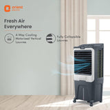 Orient Electric Ultimo 65L Desert Air Cooler with Densenest Honeycomb pads, Ice chamber & High Air Delivery | Desert Cooler for home (Grey)