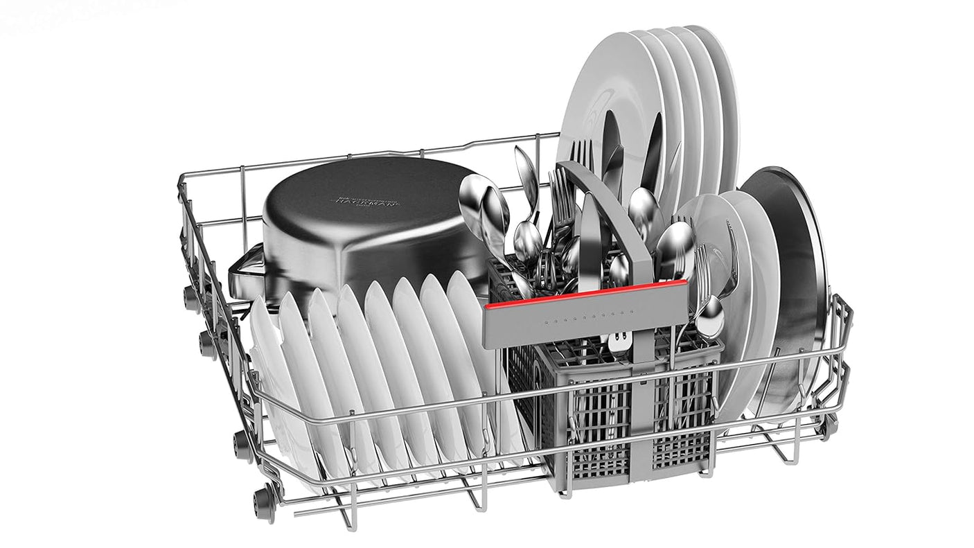 Bosch 13 Place Settings, Free Standing Dishwasher (SMS66GI01I, Silver Inox), extra dry and hygienic wash