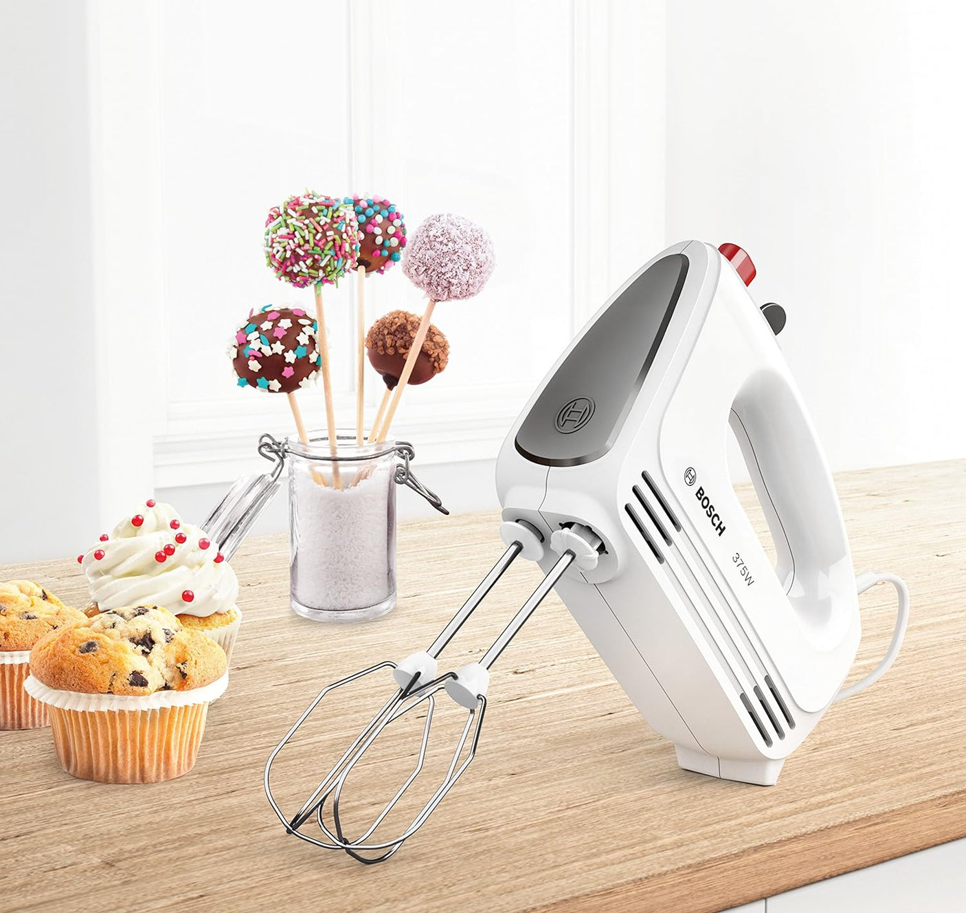 Bosch Comfort MFQ22100 375-Watt Hand Mixer (White)