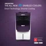 Hindware Smart Appliances SPECTRA i-Pro 36L Personal Air Cooler with IOT technology, Smart Touch Display, Gesture & Mobile App Controls, voice control, Inverter Compatible (Purple)