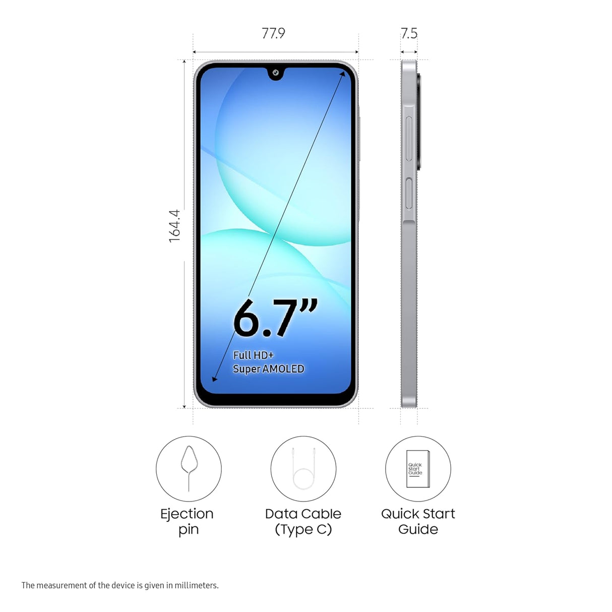 Samsung Galaxy A17 5G A176B Grey 8GB RAM 128GB Storage Dual SIM Android Smartphone Without Charger