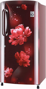 LG 205 L 4 Star Inverter Direct-Cool Single Door Refrigerator  Scarlet Charm, Moist 'N' Fresh, Gross Volume GL-B221ASCY