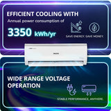 Voltas 1 Ton 3 Star Inverter Split AC Vertis Elite (123INV) | Energy Efficient Air Conditioner | Turbo Cooling | Low Noise | Copper Condenser