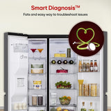 LG 630 L 3 Star Frost Free Side-by-Side Refrigerator with Door Cooling+, Hygiene Fresh+, Smart Inverter & Wi-Fi (GL-L257CMC3, Matt Black, Ice & Water Dispenser)