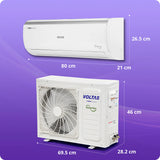 Voltas 1 Ton 3 Star Inverter Split AC Vertis Elite (123INV) | Energy Efficient Air Conditioner | Turbo Cooling | Low Noise | Copper Condenser