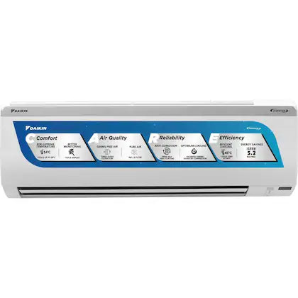 Daikin 1 Ton 5 Star Inverter Split AC, FTKM35U (3D Airflow, 100 percent Copper, Hepta Sense, Cools upto 54 degree celsius, White)