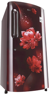 LG 205 L 4 Star Inverter Direct-Cool Single Door Refrigerator  Scarlet Charm, Moist 'N' Fresh, Gross Volume GL-B221ASCY